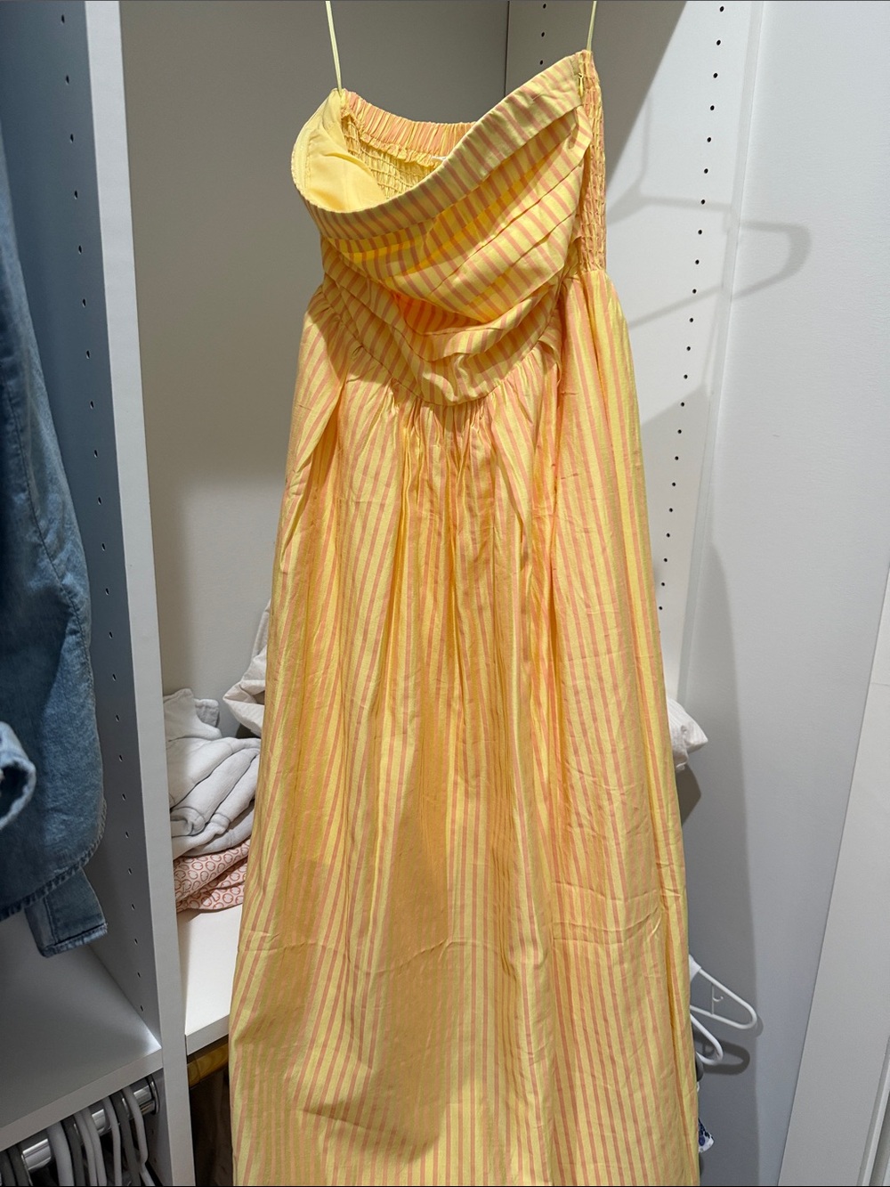 By Together Yellow Striped Girls' Sundress with Spaghetti Straps